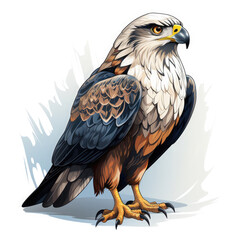 Obraz premium Watercolor Falcon vector, clipart Illustration, Generative Ai
