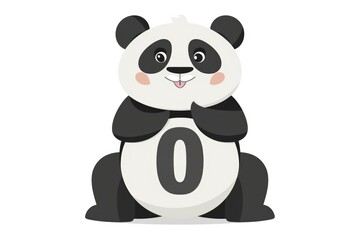 Obraz premium A cute panda bear sitting on its hind legs. Suitable for various design projects