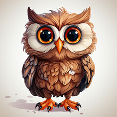 Fototapeta premium Watercolor Owl vector, clipart Illustration, Generative Ai
