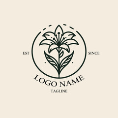 Hand drawn lily logo