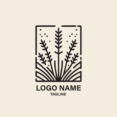 Hand drawn simple lavender logo