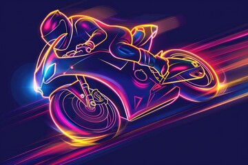 A person riding a motorcycle in the darkness. Suitable for automotive and adventure concepts