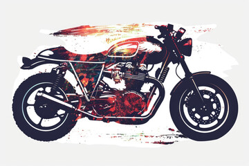 Simple black and white drawing of a motorcycle. Suitable for various design projects