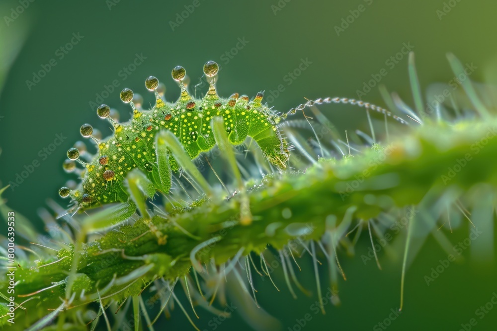 Poster close up of a plant with a bug, suitable for nature concepts