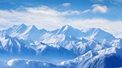 Panorama of snowy mountains in winter. Caucasus Mountains. Russia.