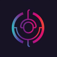 minimalist logo design of advanced and cyberpunk people isolated on a black background
