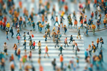 Group of people crossing the street, suitable for urban concepts