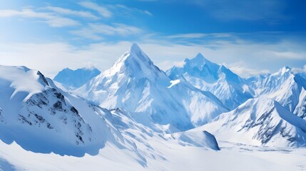 panoramic view of the snowy mountains in the French alps