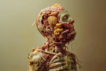 wallpaper representing in some way the human metabolic system and everything related, very illustrated and colorful