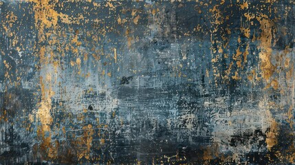 abstract wallpaper style painting, dark, contrasting backgrounds, moody landscape, ultra-fine detail made of blue, gold and brown

