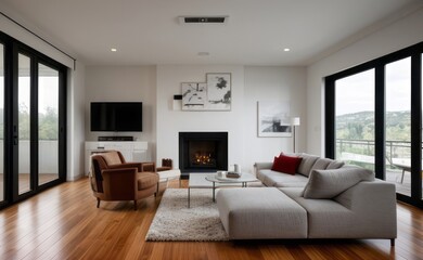 Naklejka na ściany i meble modern luxury living room interior design