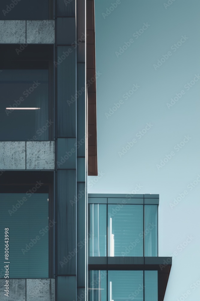 Poster a tall building with a clock on top, suitable for cityscape backgrounds