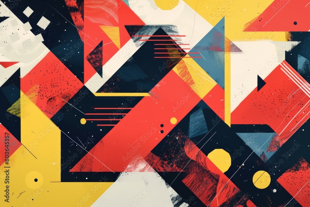 Aufkleber abstract painting with vibrant geometric shapes. perfect for modern design projects