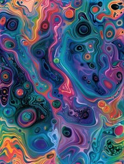 backdrop of colorful liquid swirls, translucent textures and seamless patterns
