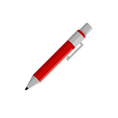 Red pen vector icon. Classic red pen design vector and eps files isolated on white transparency background.