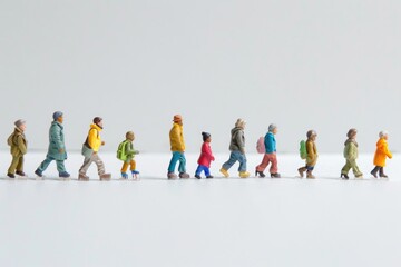 Naklejka premium People walking in snowy field, ideal for winter themes