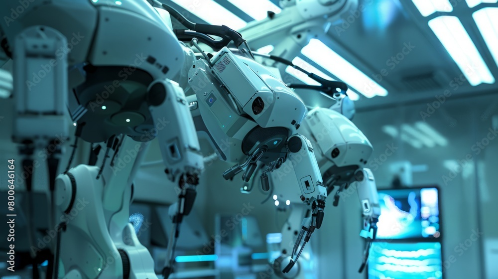 Poster Group of Robots Standing in a Room