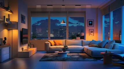 Well-Furnished Living Room With Large Window