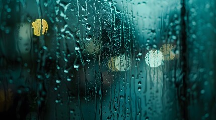 Rain droplets on windows.