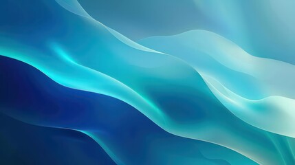abstract wallpaper with gradient waves in dark blue, teal , cerulean and contrasting white
