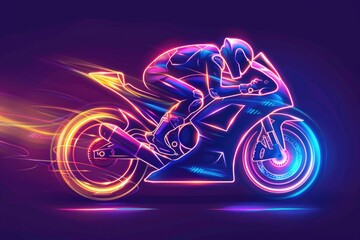 A person riding a motorcycle in the dark. Suitable for transportation concepts