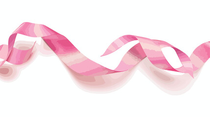 Pink ribbon on white background Vector illustration.
