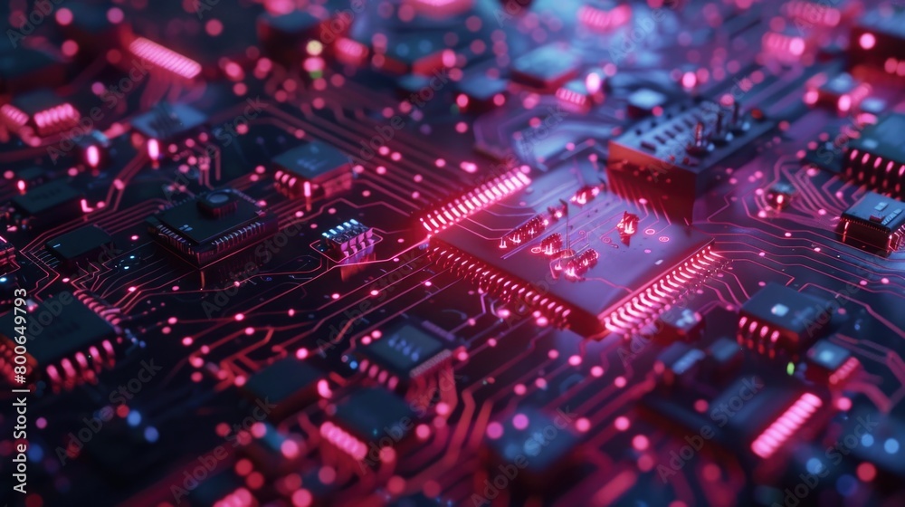 Poster Detailed view of a computer circuit board, perfect for technology concepts