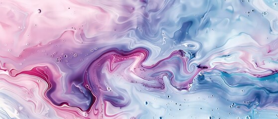 marble background with nice realistic liquid motion, organic and fluid colored in white and light blue and purple