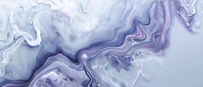 marble background with nice realistic liquid motion, organic and fluid colored in white and light blue and purple
