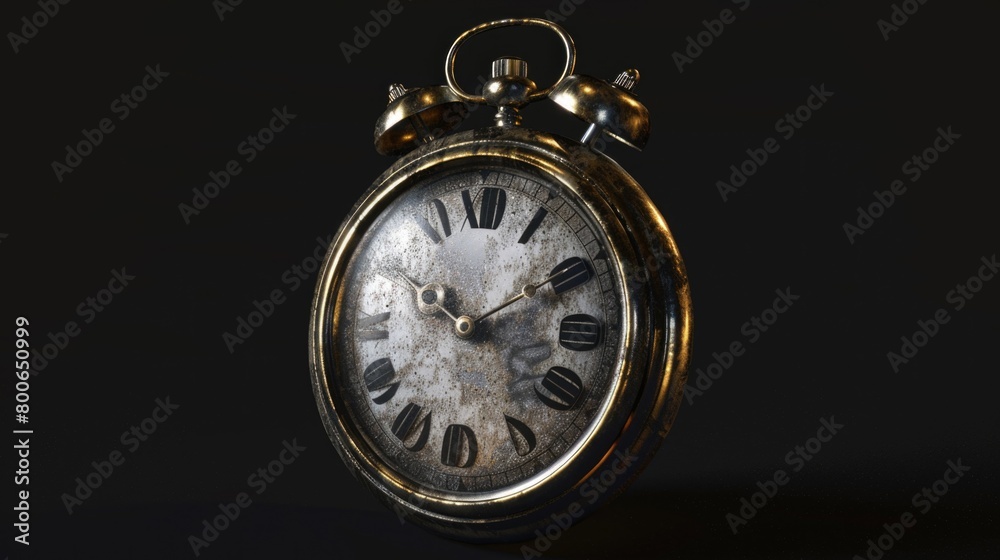 Poster vintage clock with roman numerals, perfect for time-related concepts