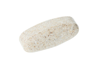 One vitamin pill isolated on white. Health supplement