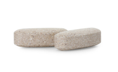 Vitamin pills isolated on white. Health supplement