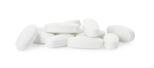 Vitamin pills isolated on white. Health supplement