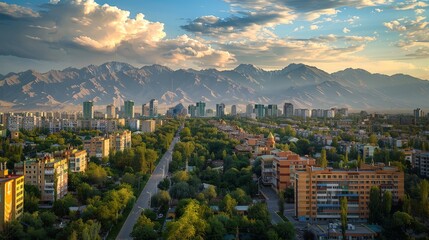 Dushanbe skyline, Tajikistan, emerging cityscape