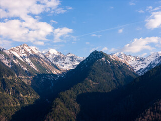 last snow on the mountains before spring