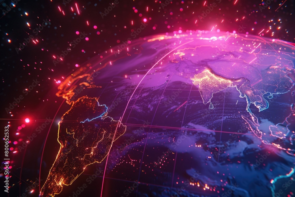 Poster computer generated image of the earth, suitable for educational projects