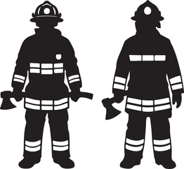 Firefighter Silhouette Vector