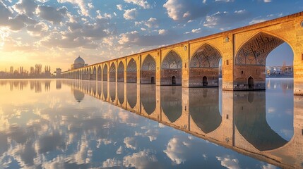 Isfahan skyline, Iran, Persian architecture and historical bridges - Powered by Adobe