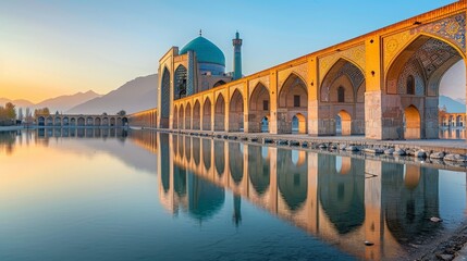 Isfahan skyline, Iran, Persian architecture and historical bridges