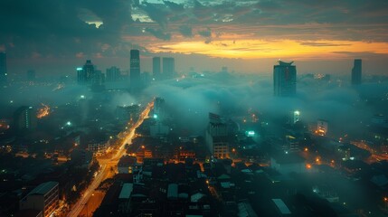 Jakarta skyline at dawn, rapidly changing cityscape