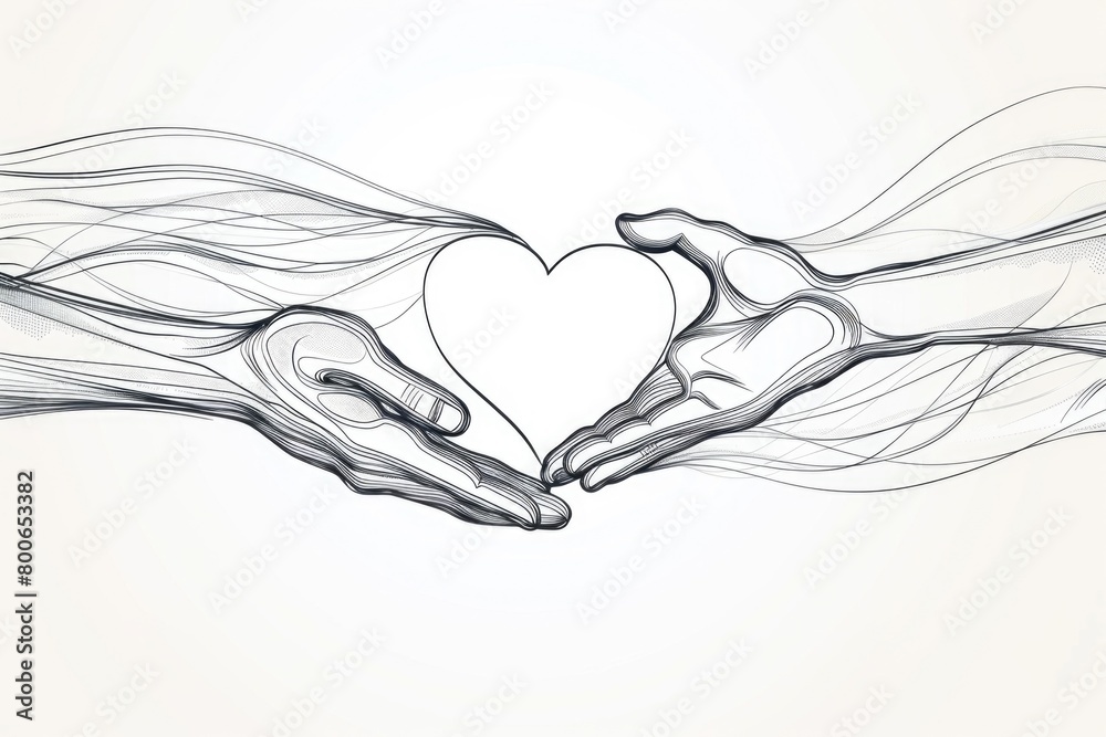 Poster hands forming a heart shape, ideal for love and affection concepts