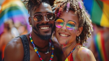 LGBTQ+ couple on pride month