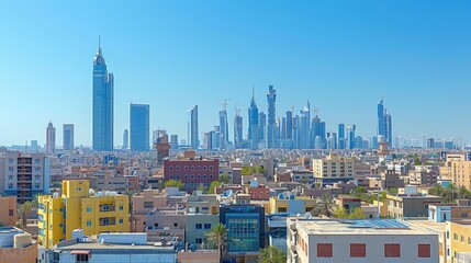 Kuwait City skyline, Kuwait, modern architecture along the Persian Gulf