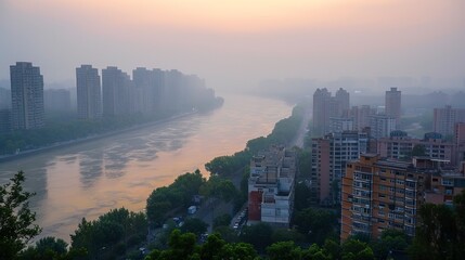 Lanzhou skyline, China, city along the Yellow River