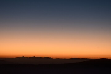 Gradient sunset in the mountains