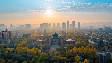 Urumqi skyline, China, city on the Silk Road