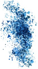 Fototapeta premium digital representation of pathology made of blue dots and splashes in a white vertical background 