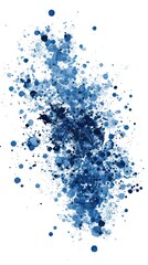 Obraz premium digital representation of pathology made of blue dots and splashes in a white vertical background 