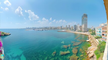 Obraz premium Beirut skyline, Lebanon, coastal city with modern and historical blend