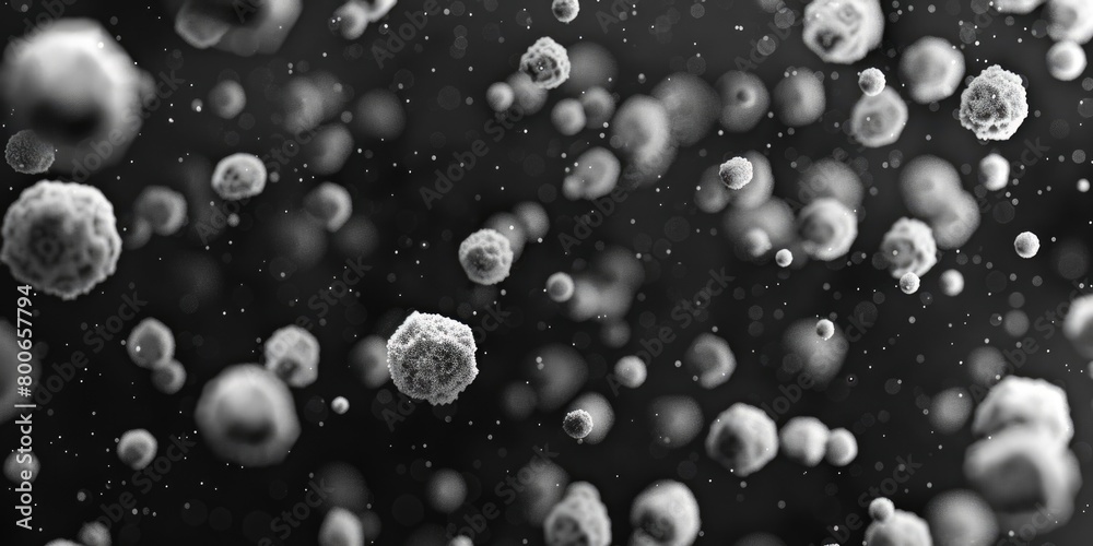 Poster Monochrome image of bubbles, versatile for various projects
